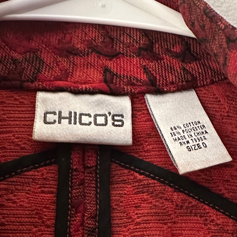 Chico's Red and Black Jacket with Pockets - Preloved - Picture 2 of 11